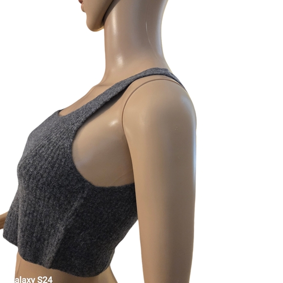 Everlane M Gray Wool Blend Crop Top NWTS - Picture 4 of 8
